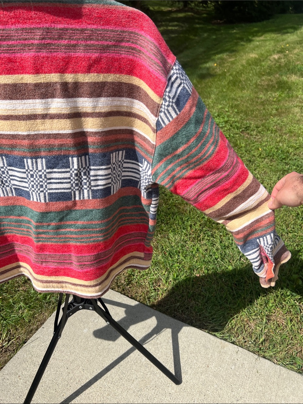 Brixton Benito Southwestern Style Multicolor Striped Corduroy Collar Jacket - Picture 9 of 15